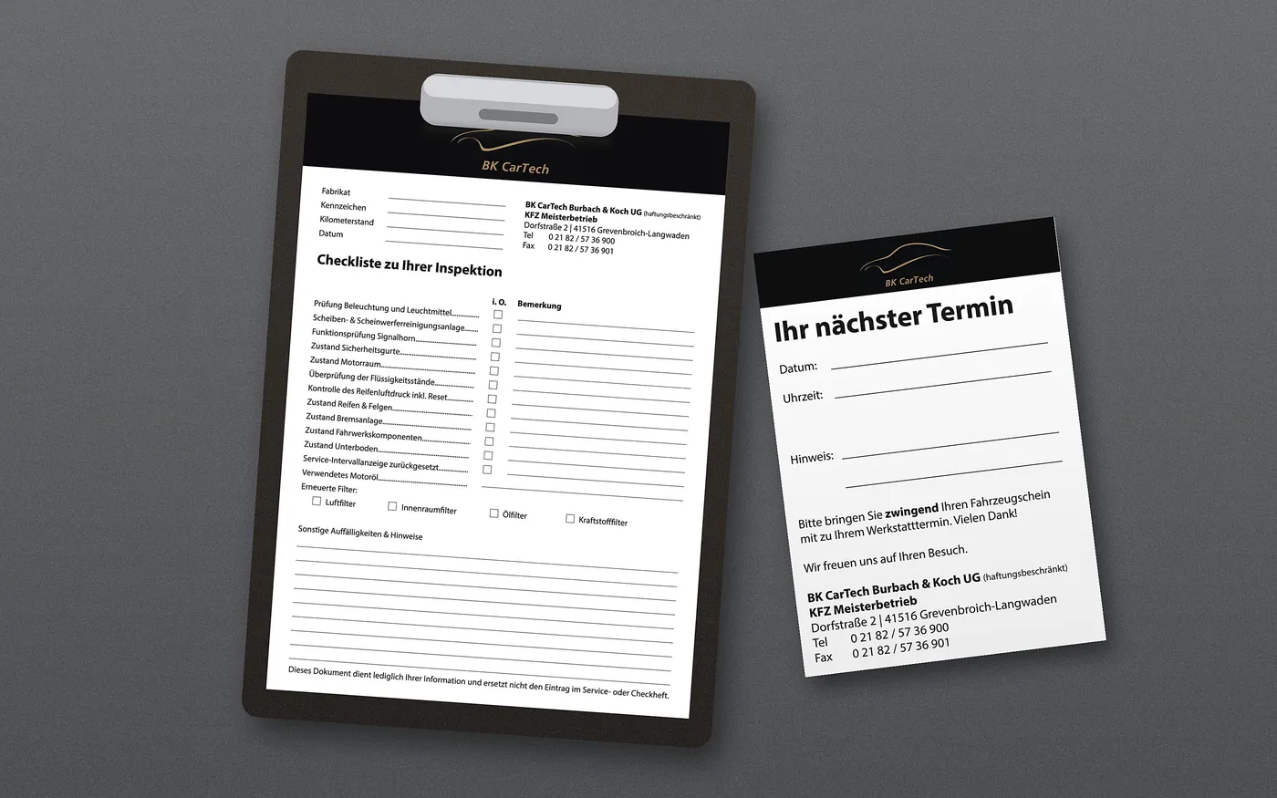 BK CarTech: Print, Geschäftsdrucksachen